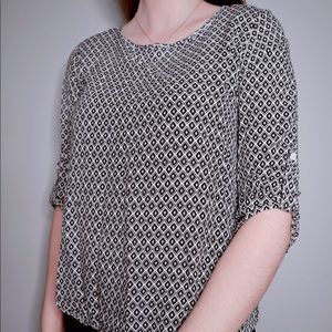 Pink Republic Black/White Pattern 3/4th Sleeves